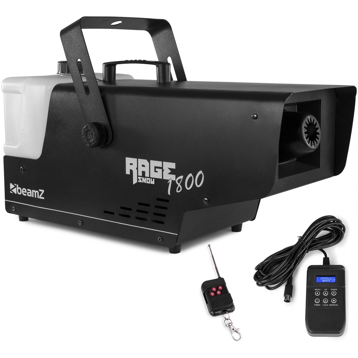 Obrázok Beamz Rage 1800, snehomet, 1800W, objem nádrže 3,5l, DMX