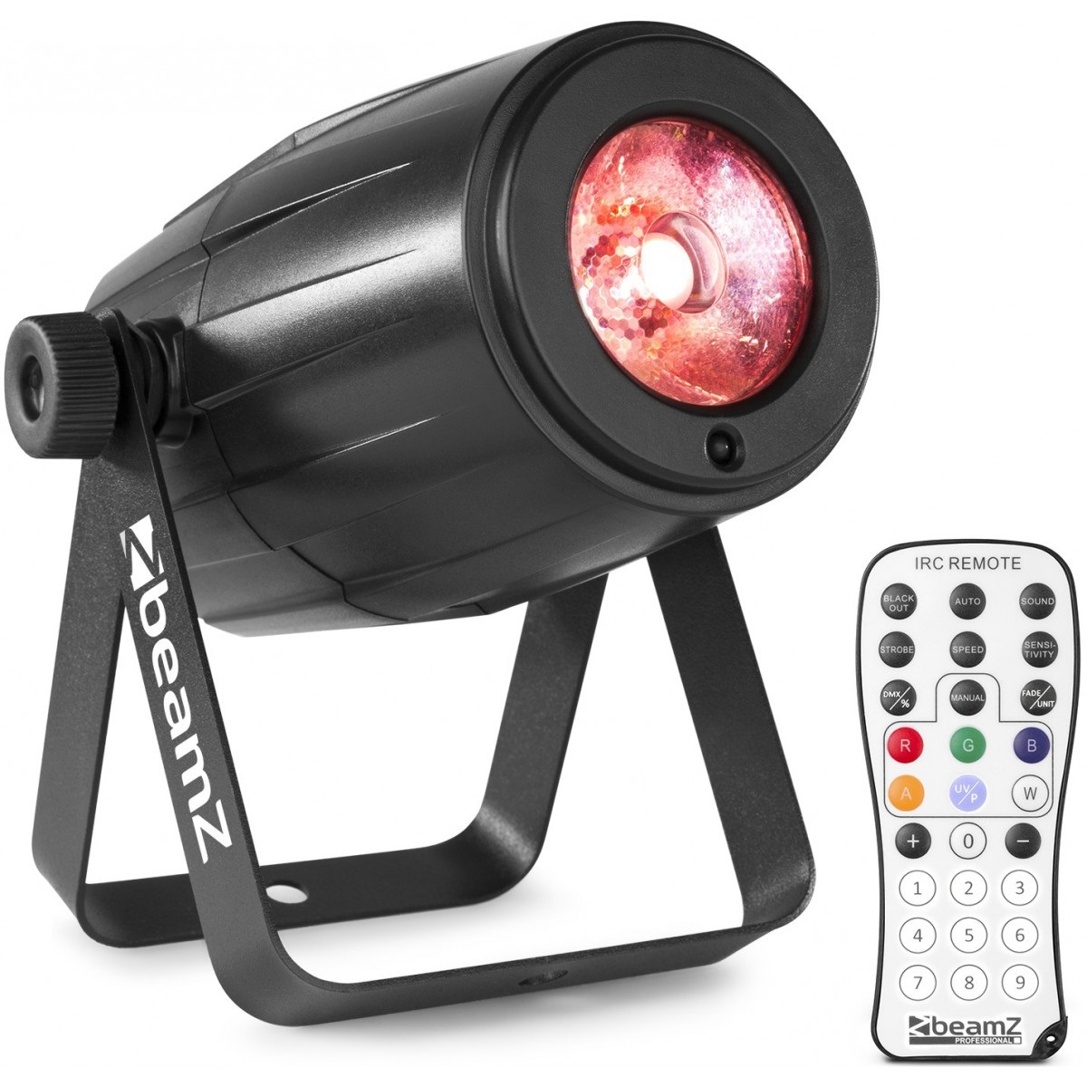 Obrázok Beamz PS21W, LED pin-spot, reflektor, 12 W, 4 v 1 LED RGBW, IR diaľkový ovládač, čierny