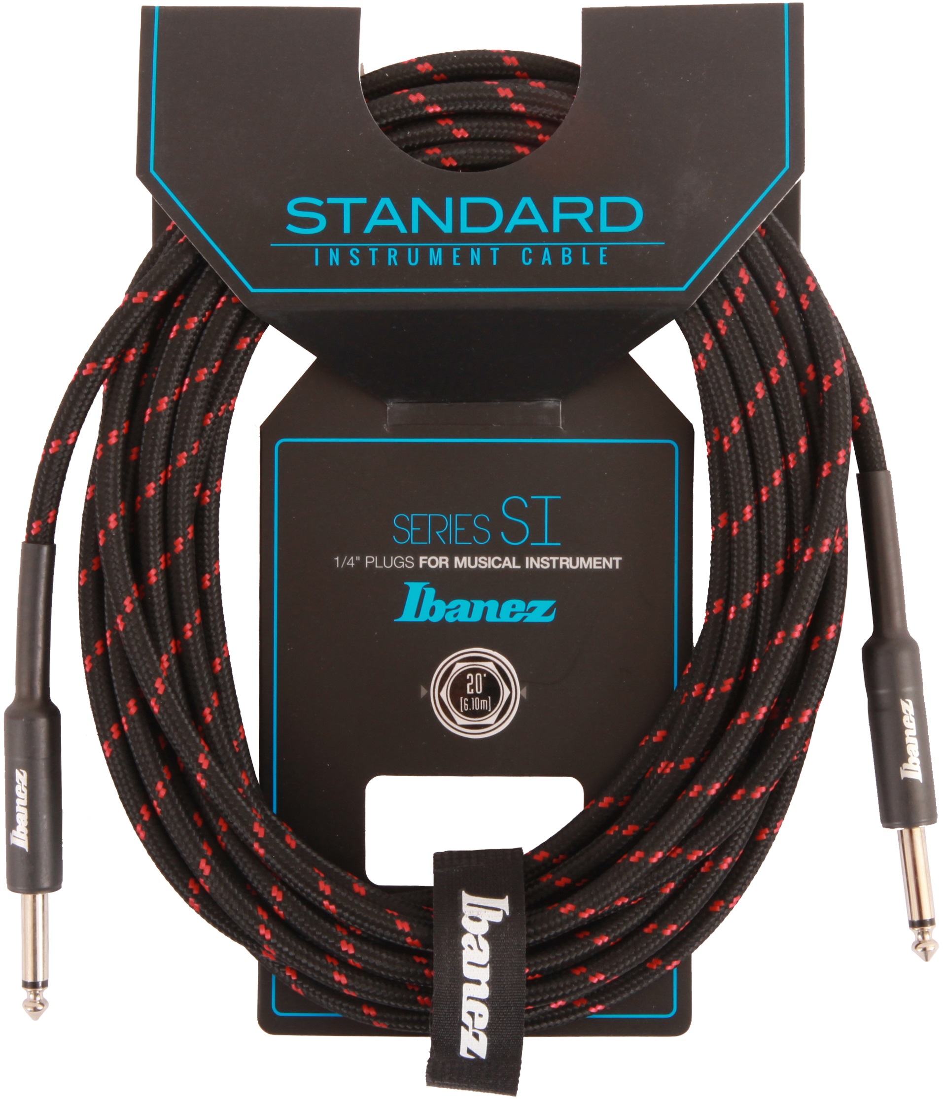 Obrázok Ibanez SI20-BW Woven Instrument Cable Black Red