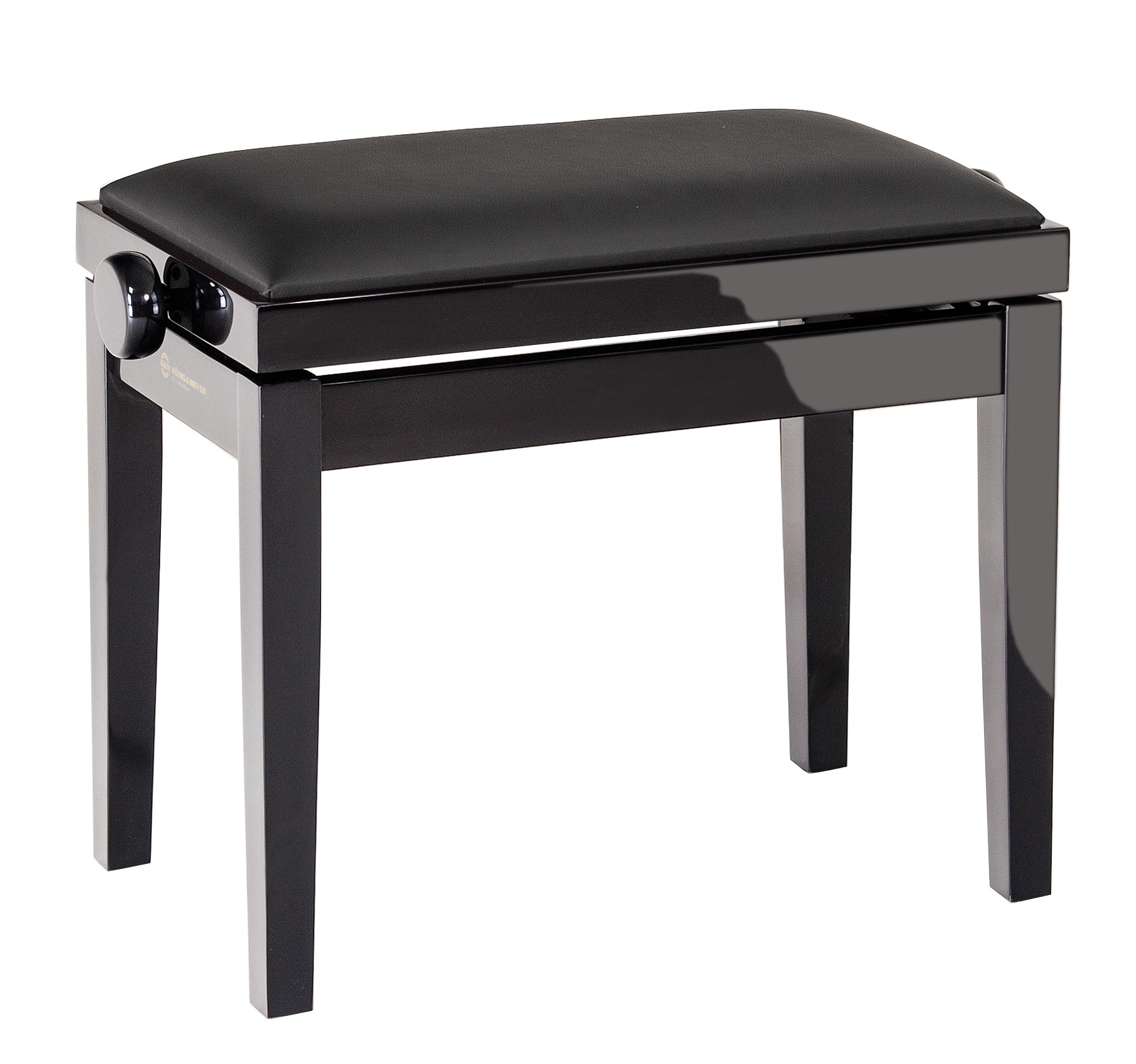 Obrázok Konig & Meyer Piano Bench Black Glossy Finish Black Imitation Leather Seat