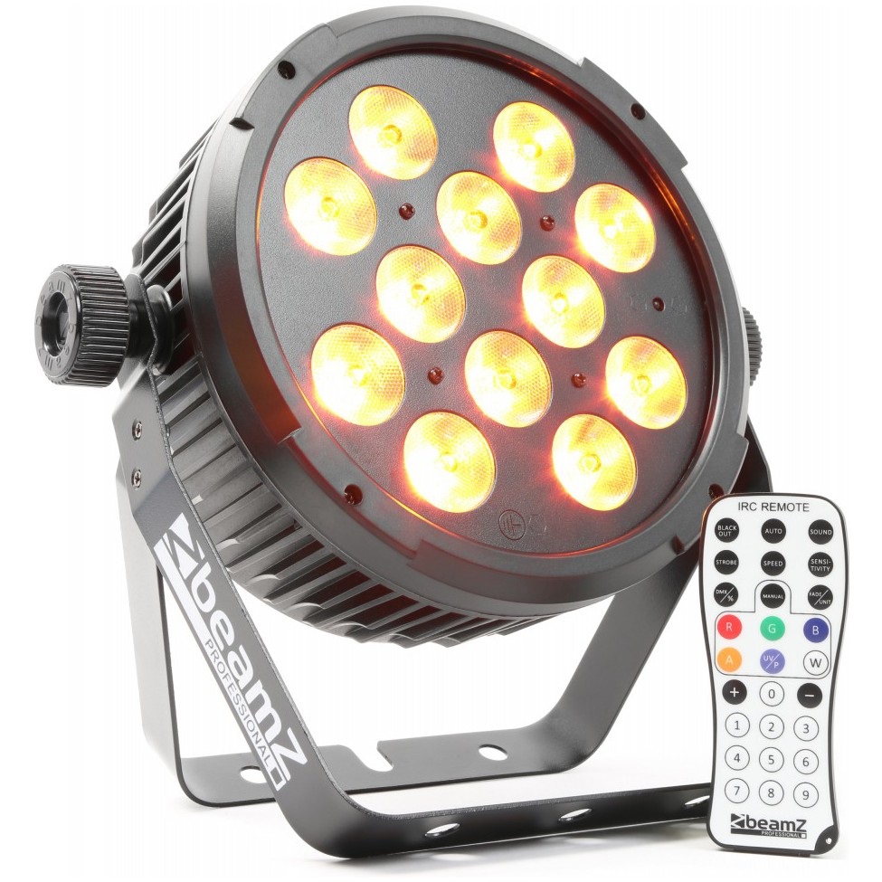 Obrázok Beamz BT300, 12x12W, FlatPAR reflektor, RGBAW LED 6 v 1, DMX, IR, diaľkový ovládač