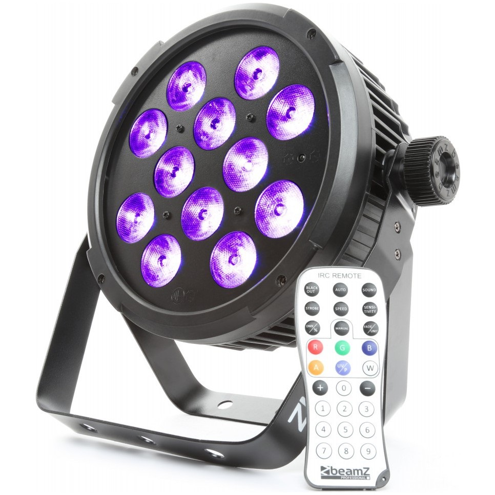 Obrázok Beamz BT300, 12x12W, FlatPAR reflektor, RGBAW LED 6 v 1, DMX, IR, diaľkový ovládač