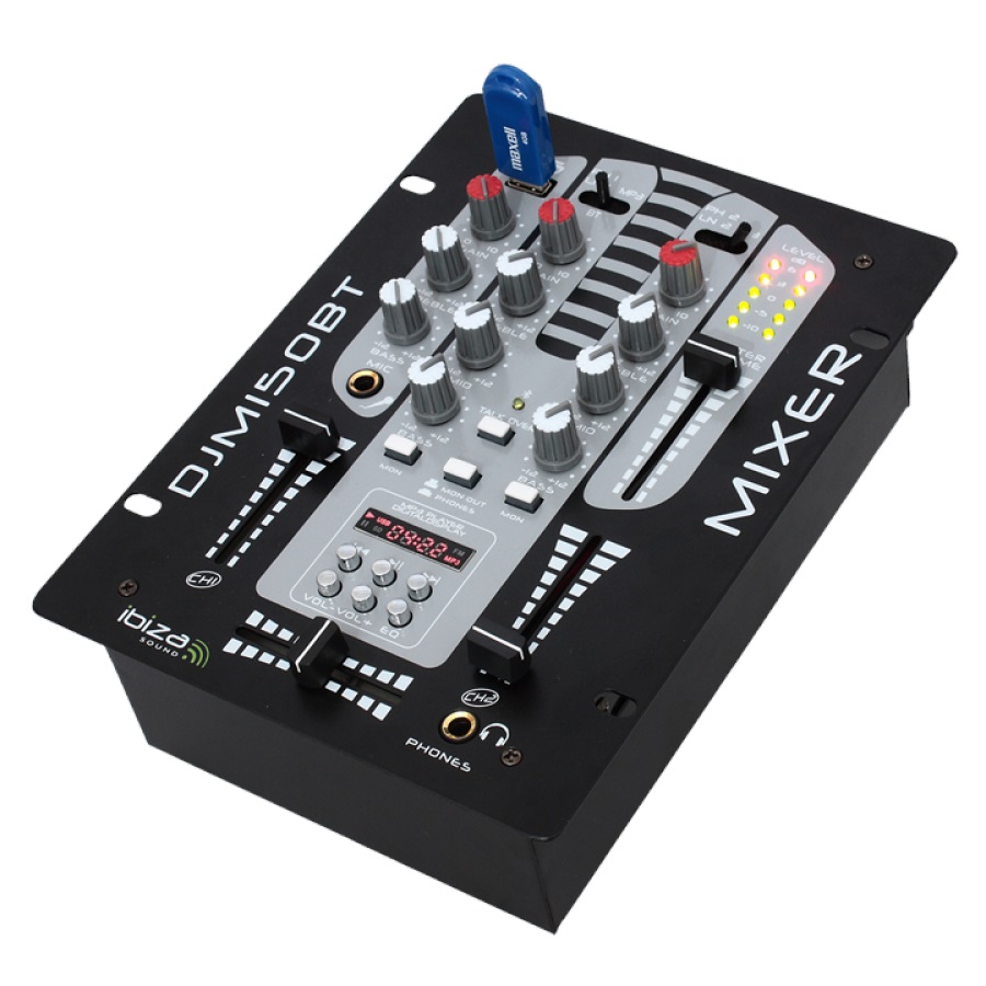 Obrázok Ibiza DJM150USB-BT, USB, bluetooth, MIC, 5-kanálový mixér