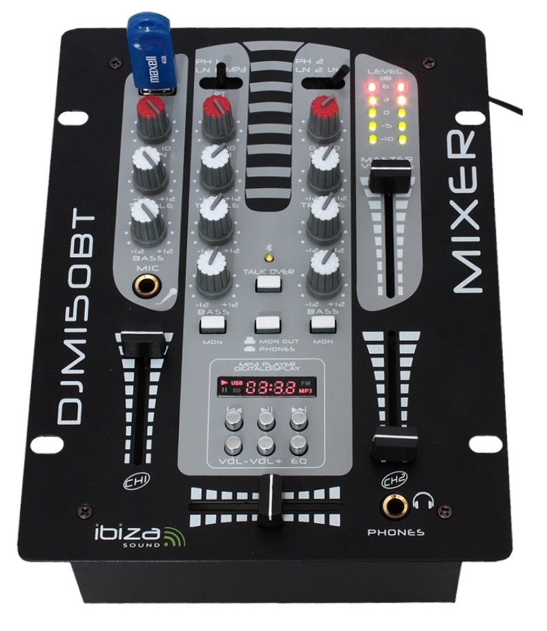 Obrázok Ibiza DJM150USB-BT, USB, bluetooth, MIC, 5-kanálový mixér