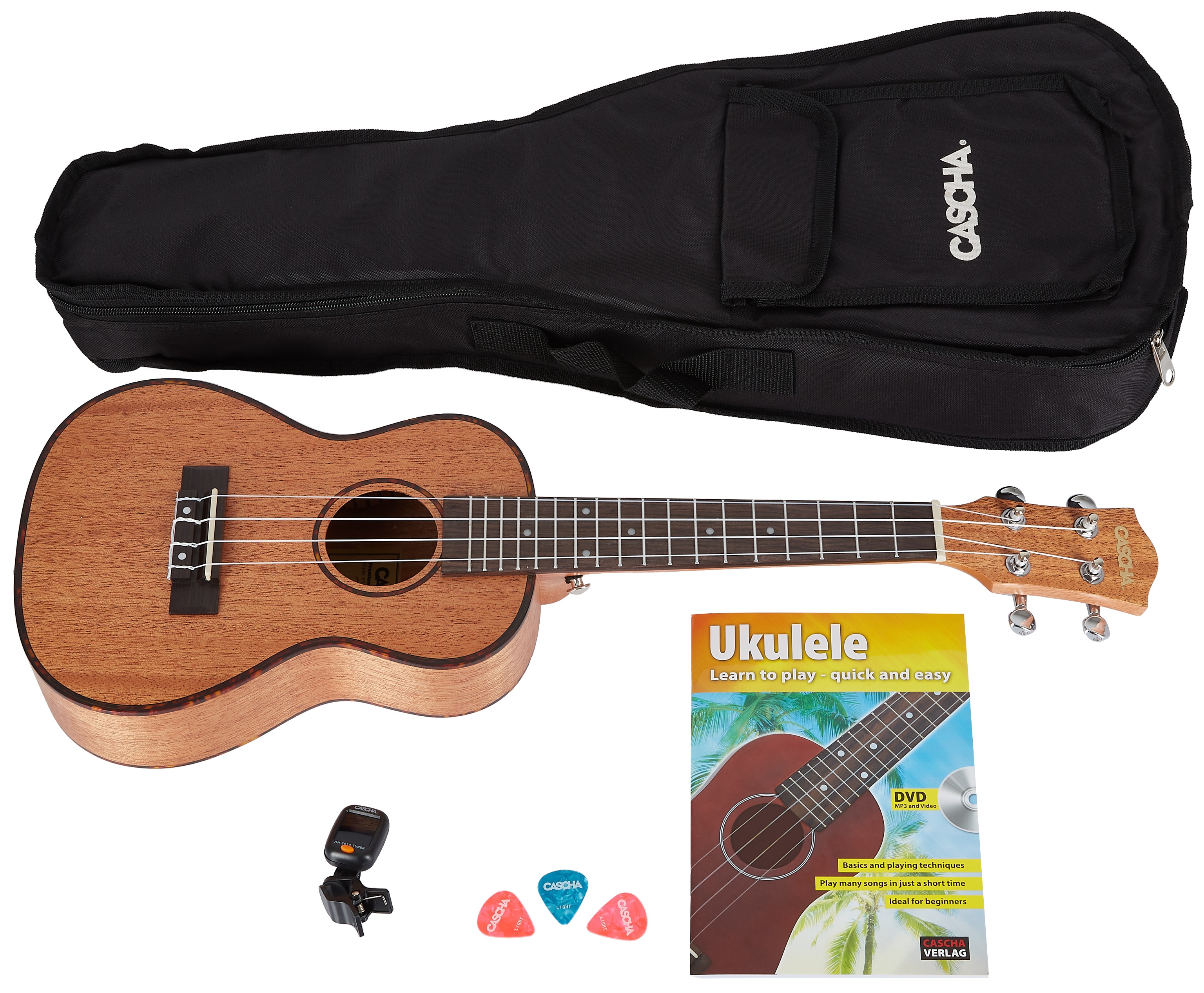 Obrázok Cascha HH 2036 GB Premium Mahogany Concert Ukulele Starter Pack