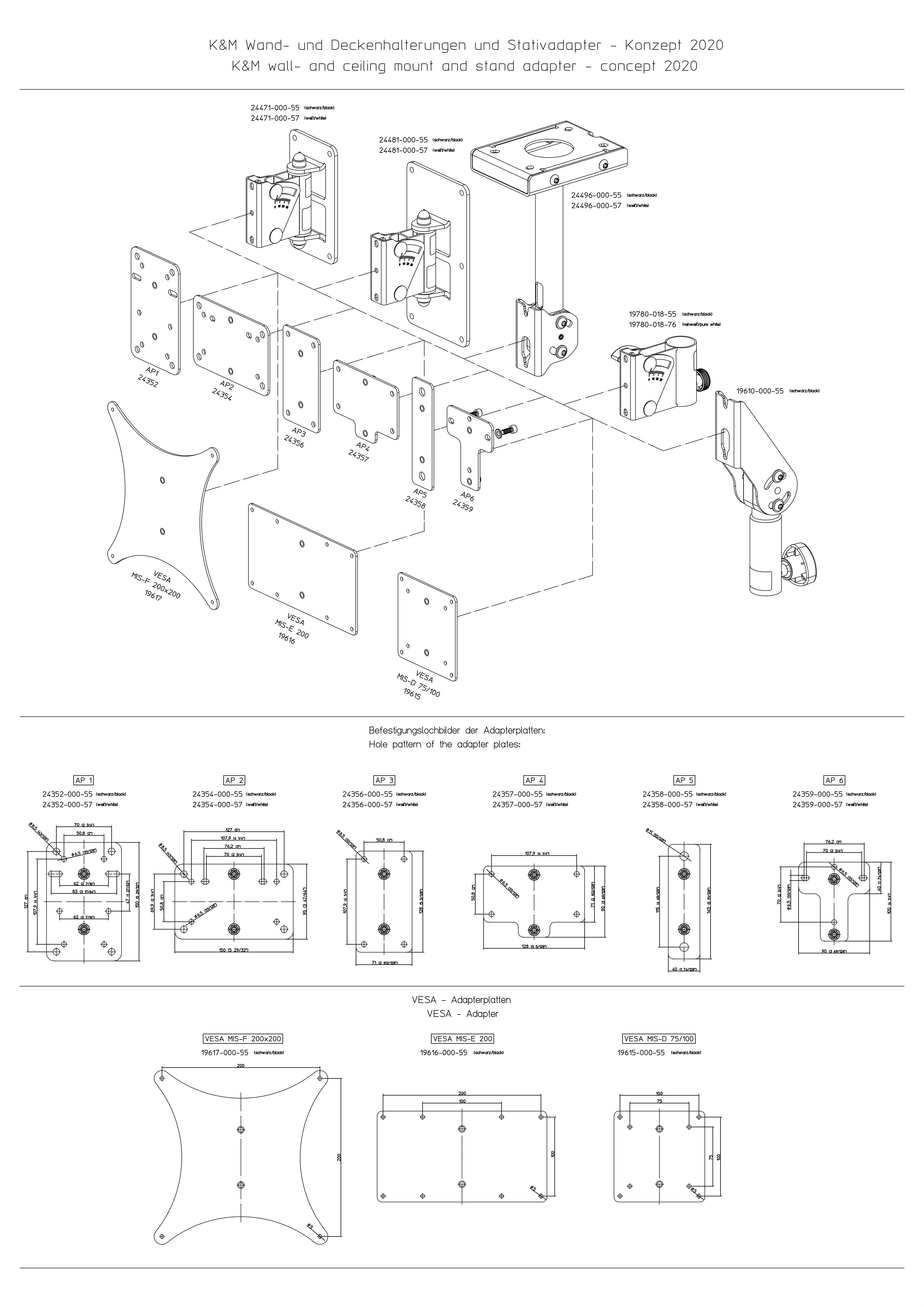 Obrázok Konig & Meyer 24496 Speaker Ceiling Mount White