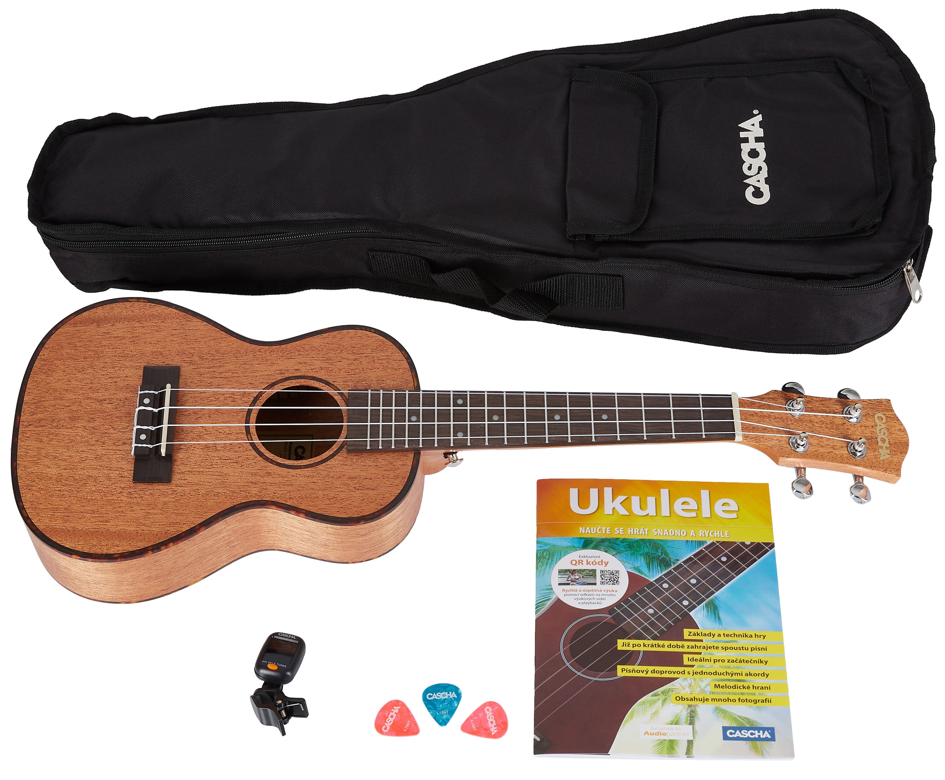 Obrázok Cascha HH 2036 CZ Concert Mahogany Ukulele Bundle