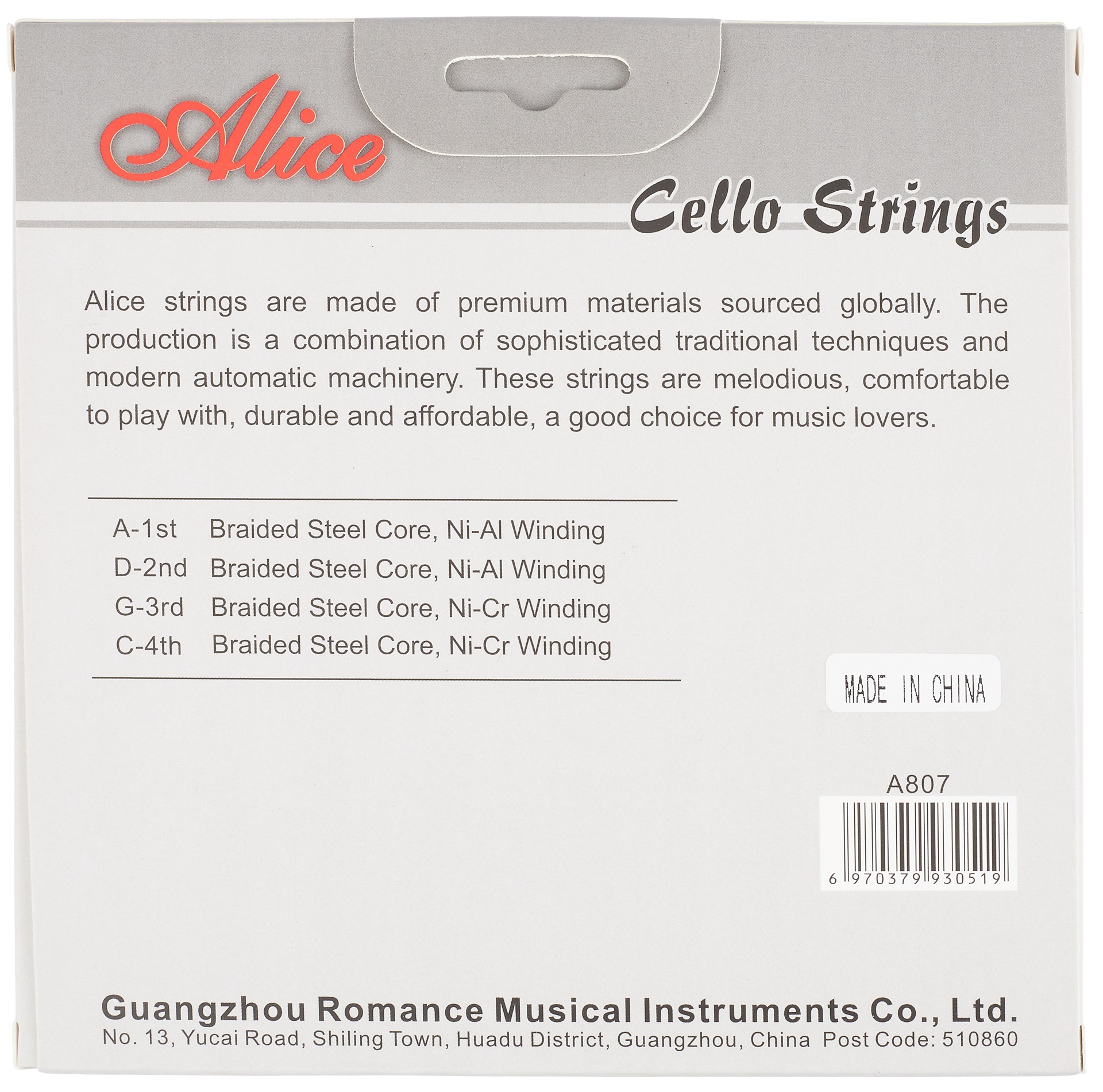 Obrázok Alice A807 Concert Cello String Set