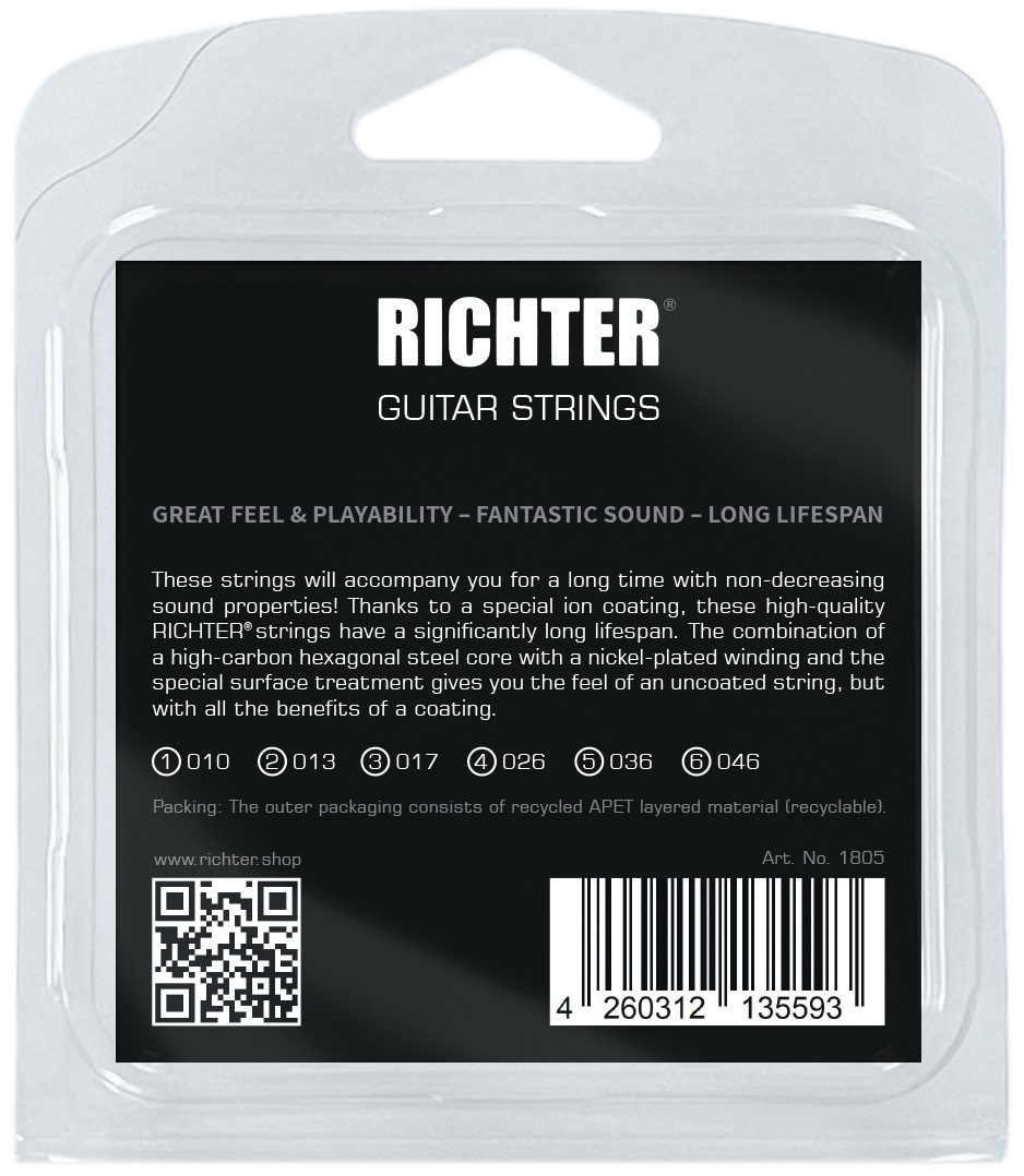 Obrázok Richter Electric Guitar Strings Ion Coated, Medium 10-46