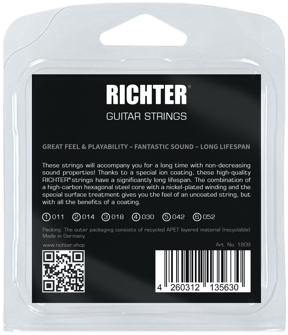 Obrázok Richter Electric Guitar Strings Ion Coated, Heavy 11-52