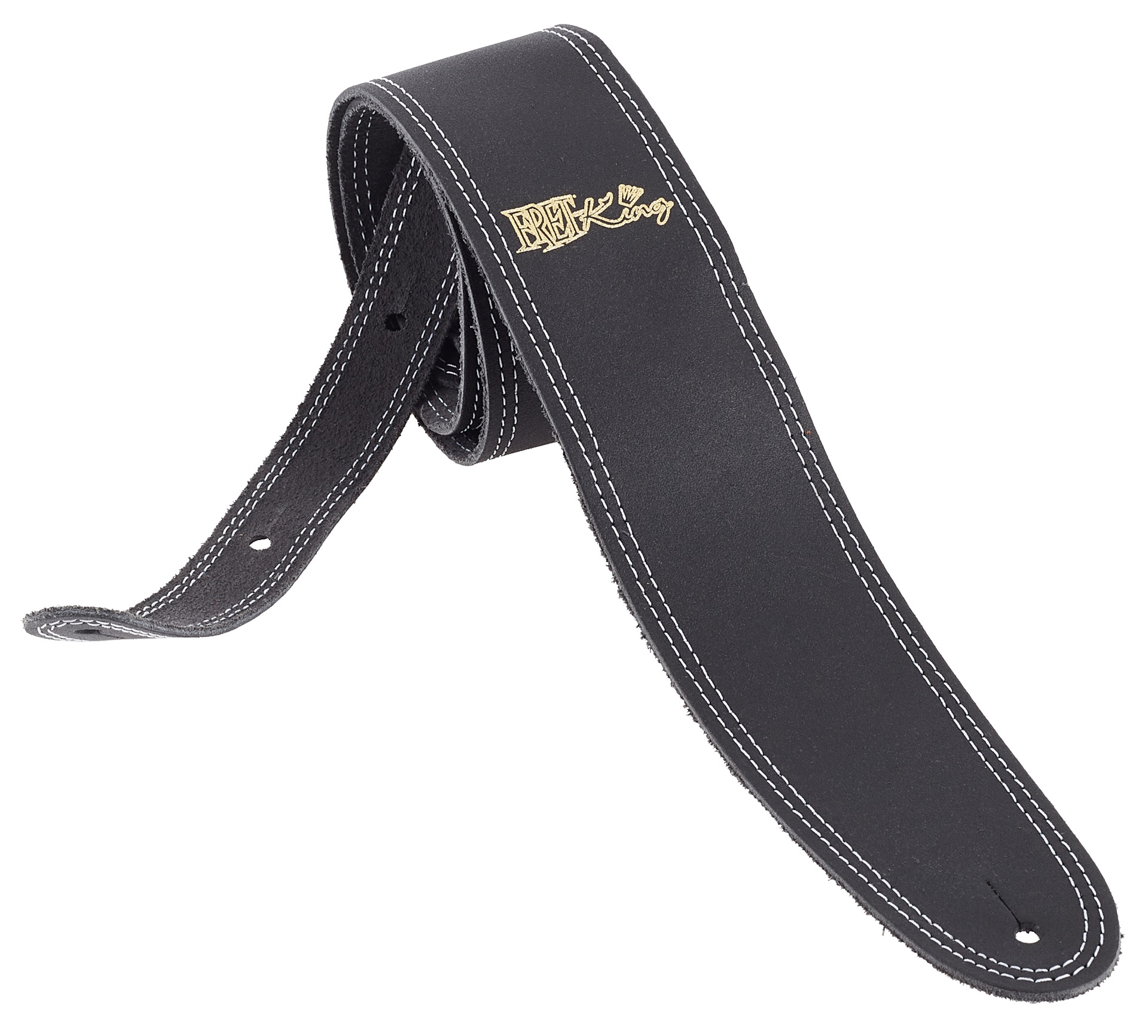 Obrázok Fret King Double Stitched Leather Strap Black