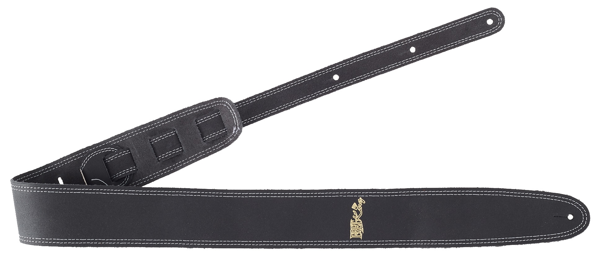 Obrázok Fret King Double Stitched Leather Strap Black