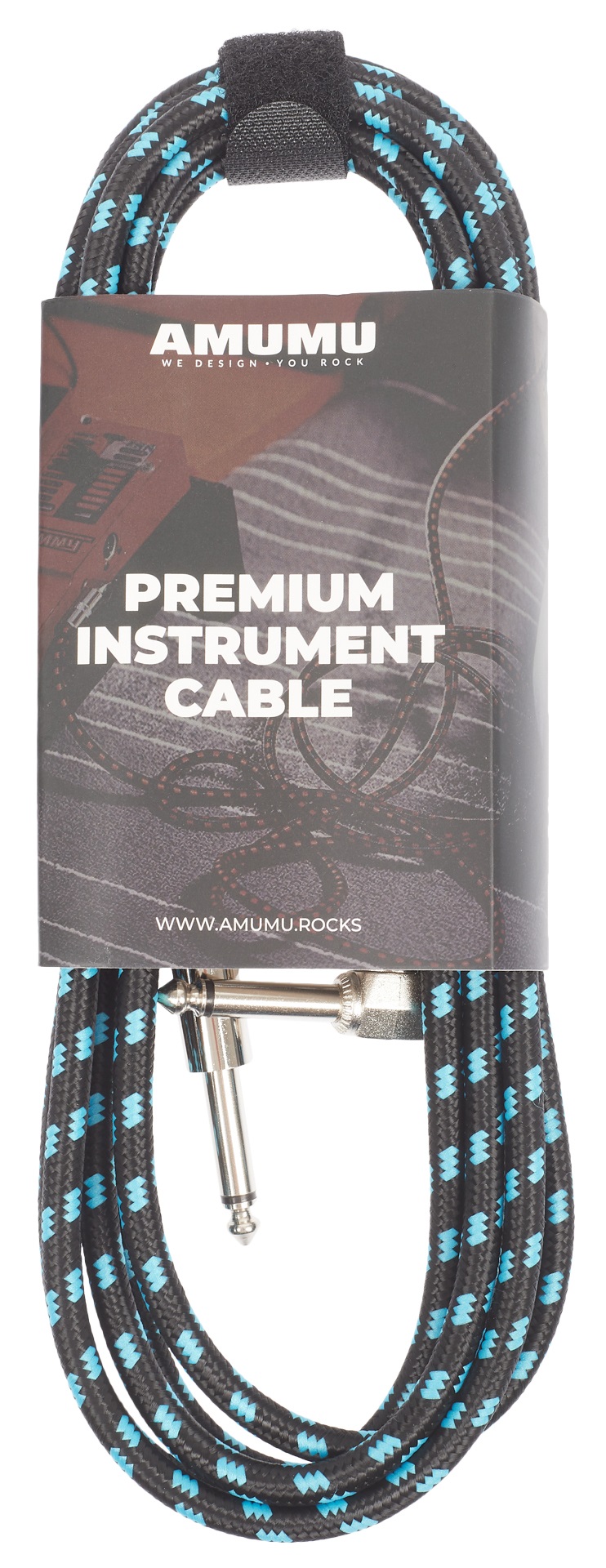 Obrázok Amumu Woven Instrument Cable Blue Angled 3 m