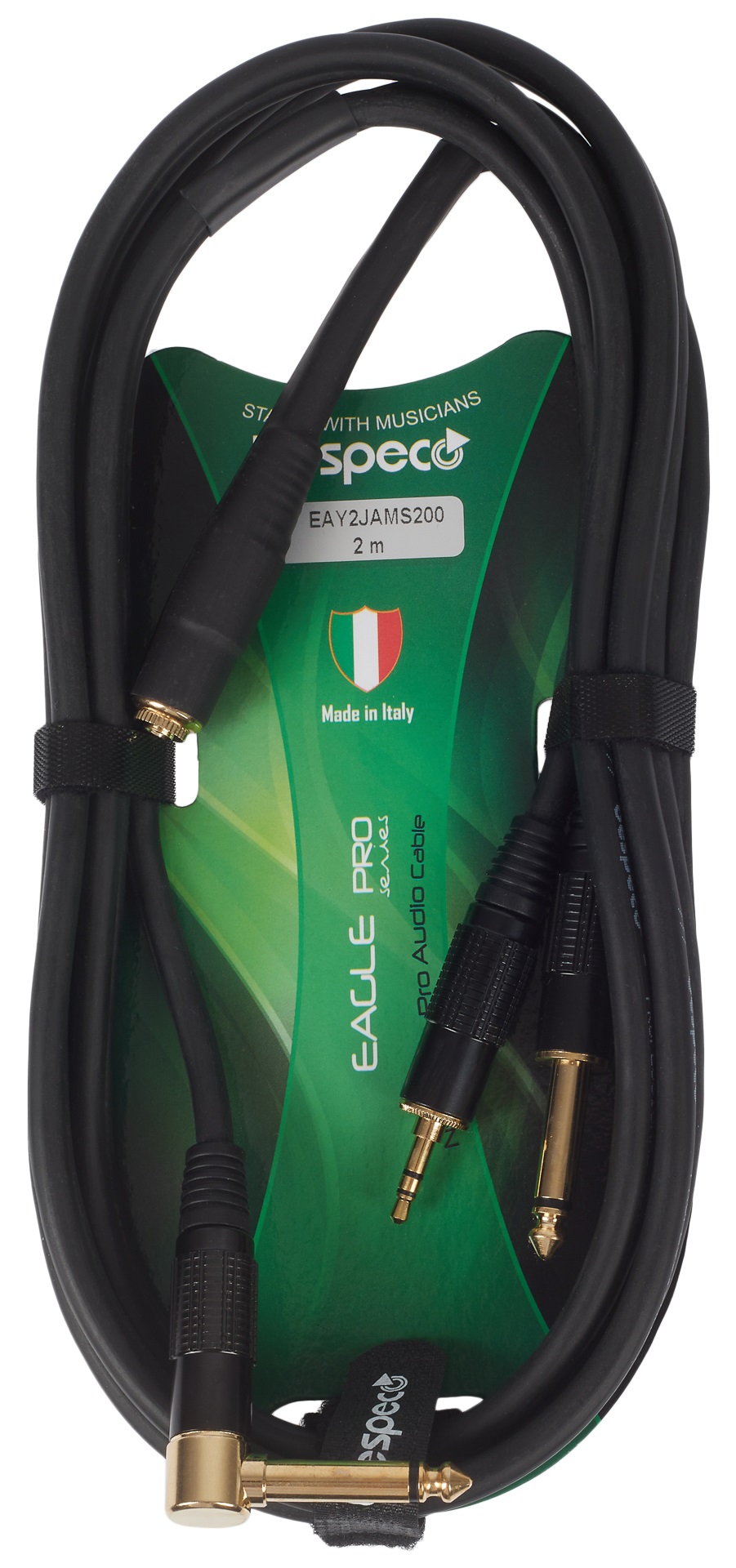 Obrázok Bespeco Eagle Pro Instrument & Headphone Cable 2 m Angled