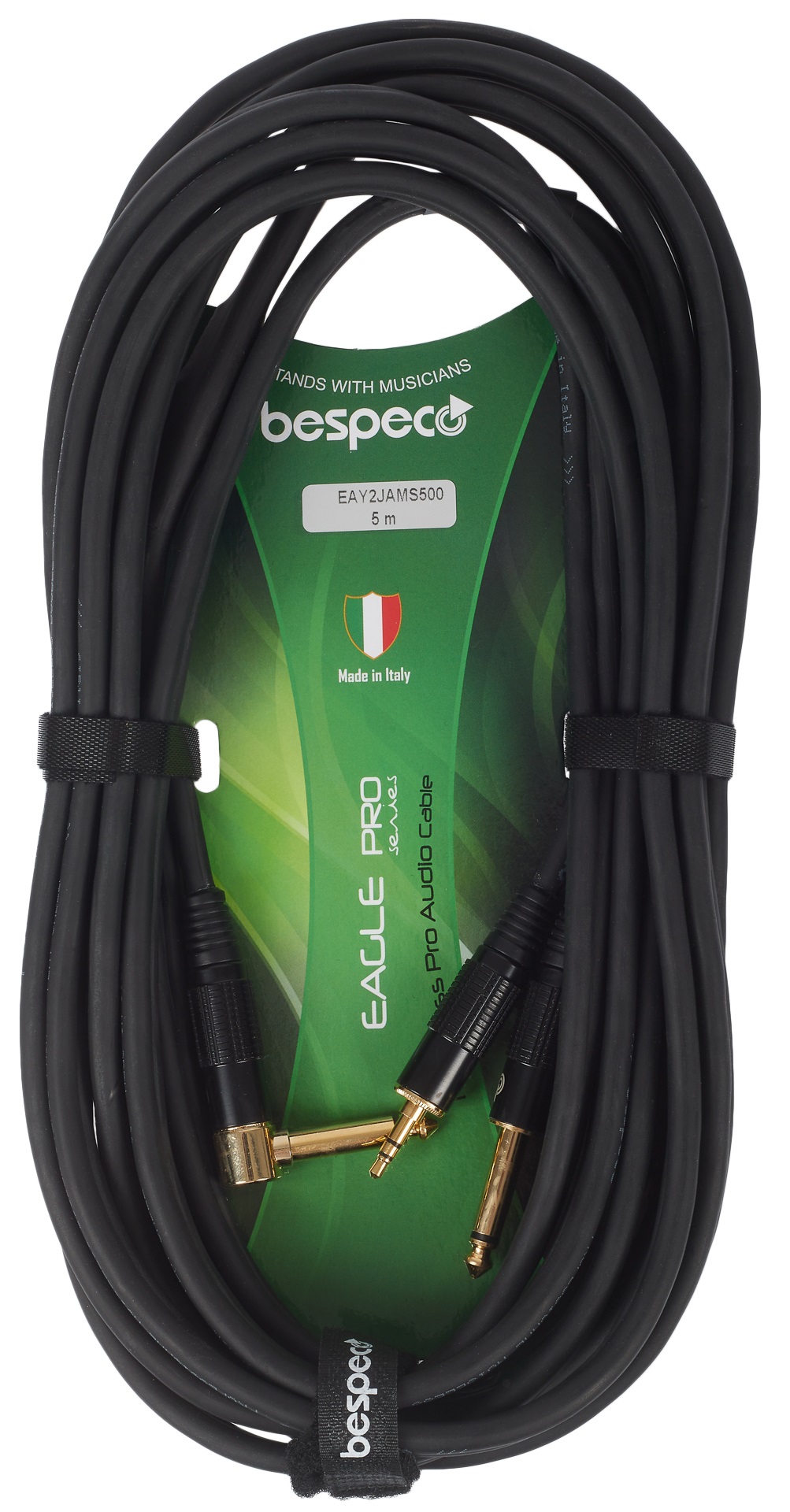 Obrázok Bespeco Eagle Pro Instrument & Headphone Cable 5 m Angled